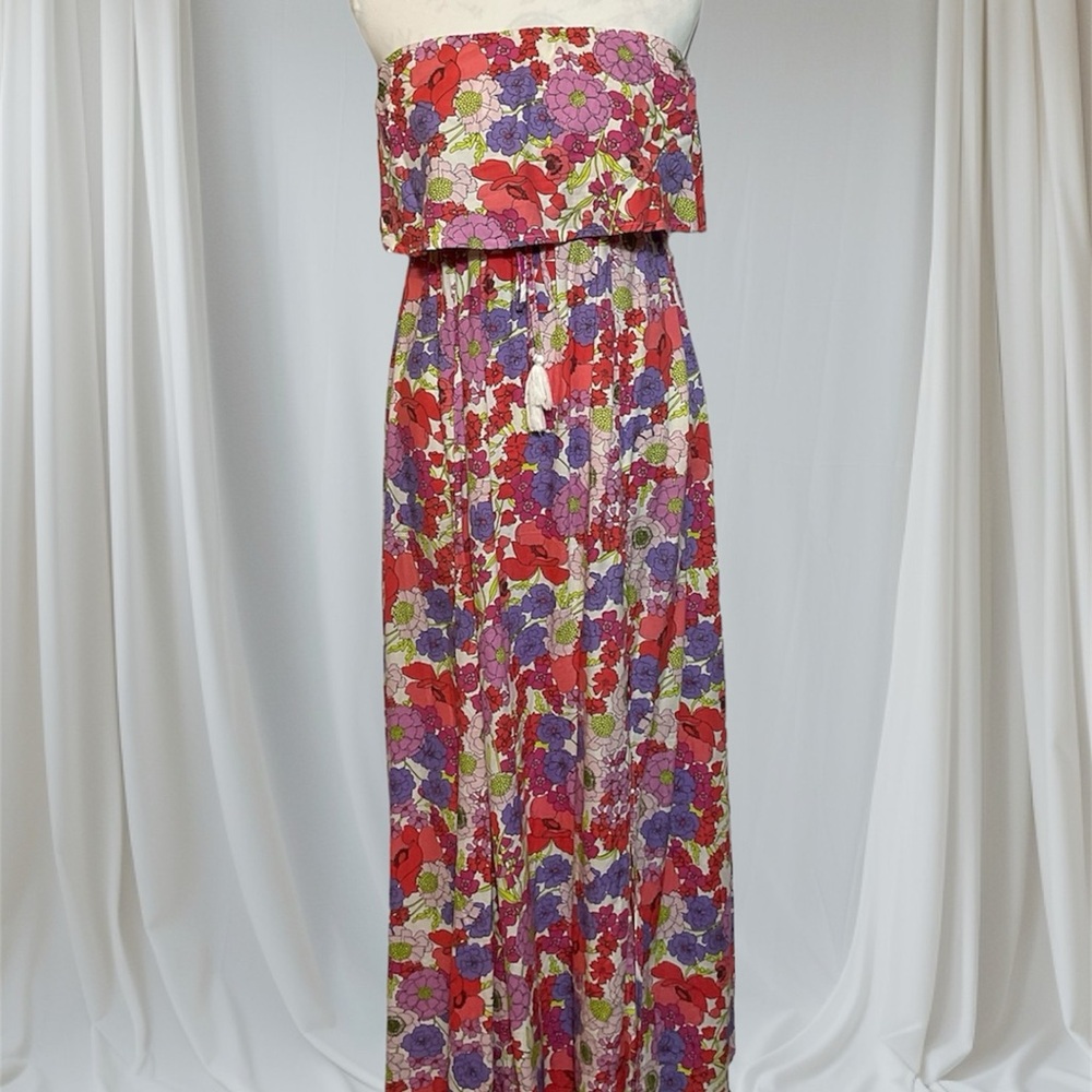 Japna Gorgeous, Long, Ground Sweeping Floral Flowing Dress W/Sides Slit Used 1X